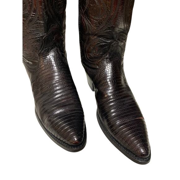 El Paso Dan Post Cowboy Boots Women’s Western Size 7 M Winston Lizard READ main image 10